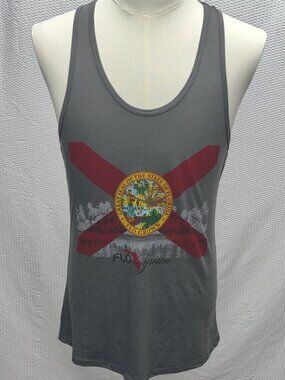 Flo Grown NWOT Graphic Tank Top Gray Florida Seal Racerback Men’s Large